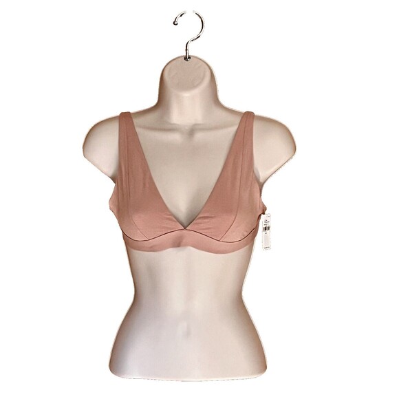 NWT Bralette Supima Cotton Blend Plunge XS Nude Old Navy Cozy Comfort Stretch - Picture 2 of 6